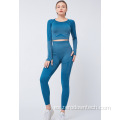 Última versión, traje de gimnasia para niñas, ropa de gimnasia para mujer, Top corto para mujer, ropa deportiva acanalada, ropa deportiva sin costuras, sujetador de Yoga, 2 piezas, conjunto de Yoga